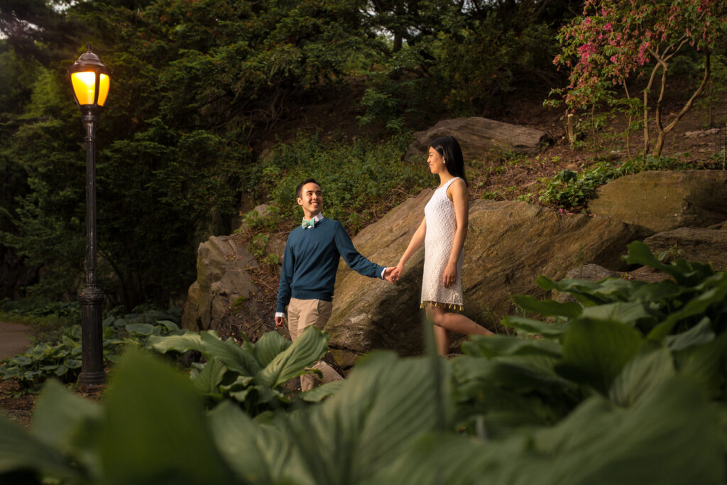 Jennifer and Nick Engagement photoshoot Fort Tryon Park New York City Alpaca Events